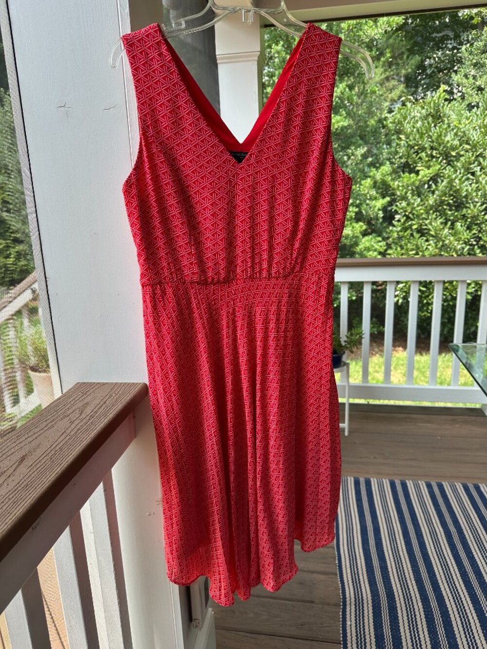 Banana Republic Sleeveless Fit & Flare V-Neckline Knee Length Dress Orange Sz 6